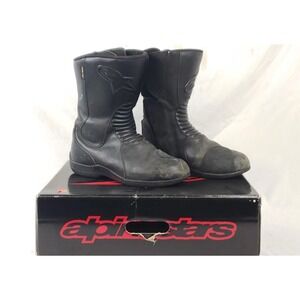 Alpinestars Gore-Tex Motorcycle Boots Mens 10.5 Black Leather Waterproof Touring